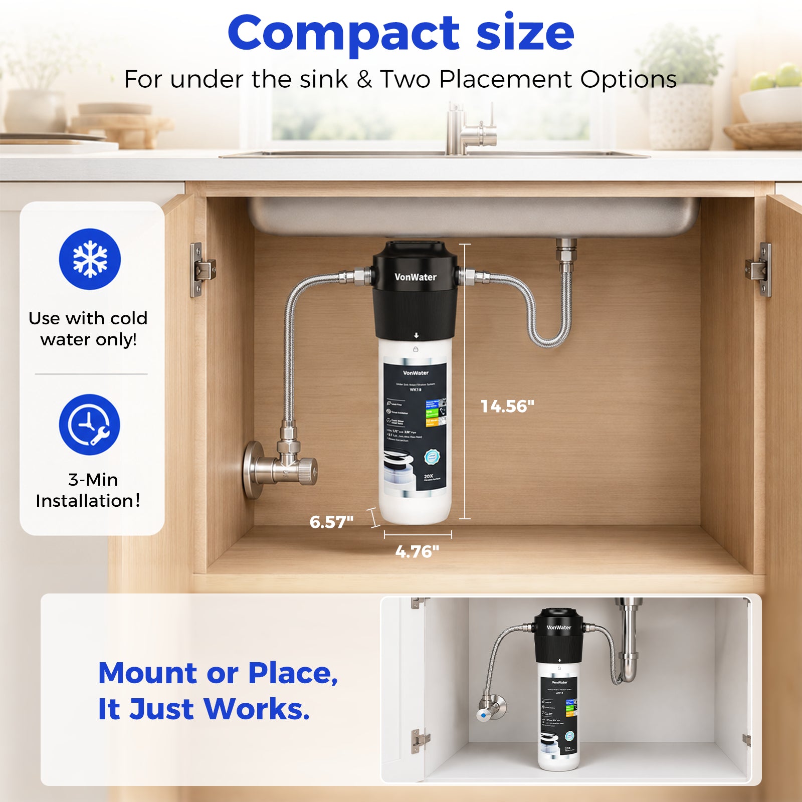 18000Gallon Direct Connect Under Sink Water Filter | VonWater WK18