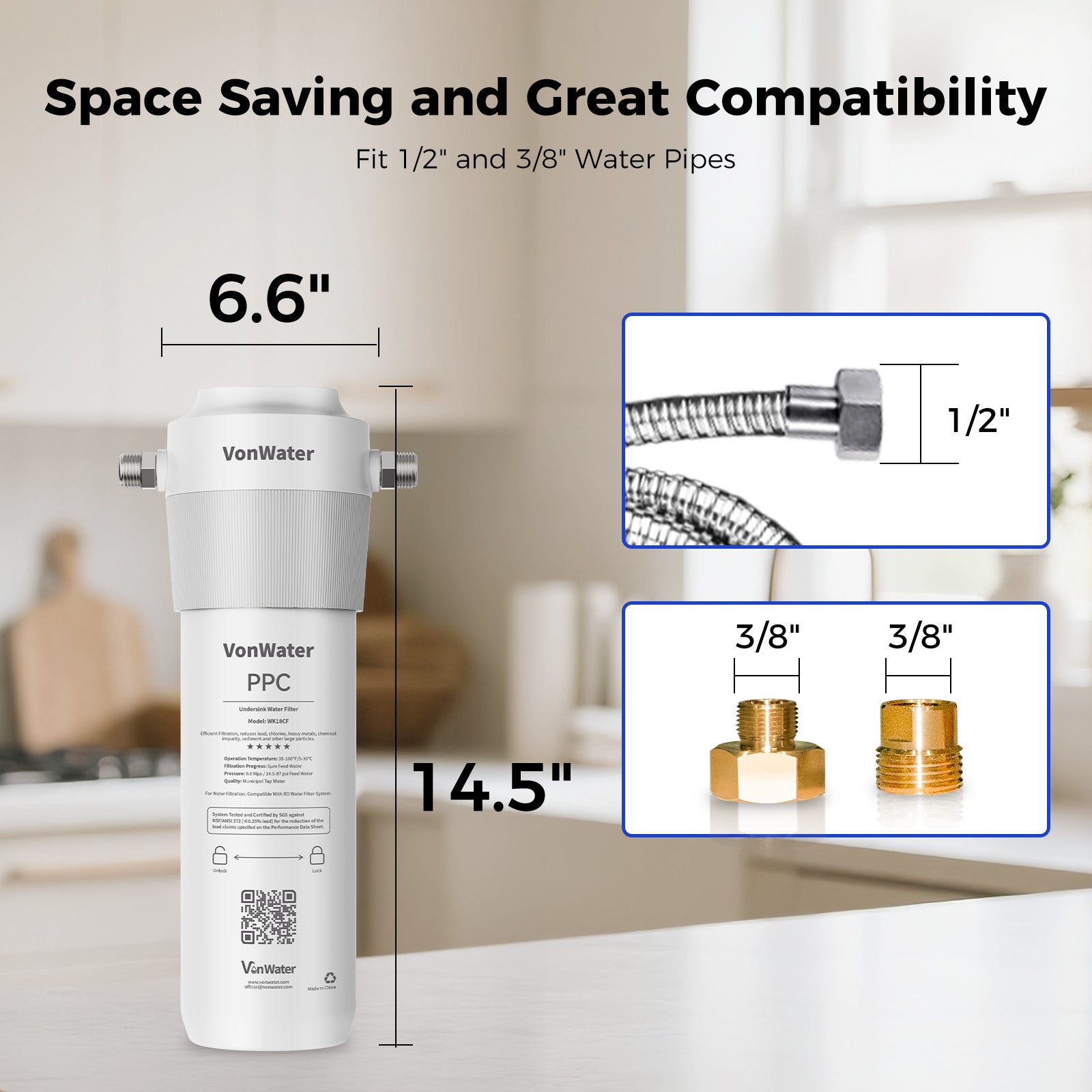 18000Gallon Under Sink Water Filter With Extra Cartridge