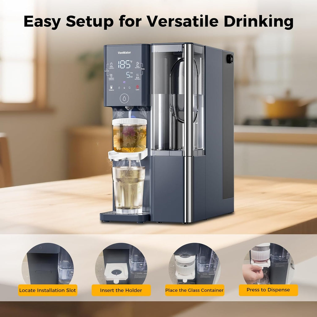 CT910H Instant Hot Countertop RO System With Tea Infuser | VonWater
