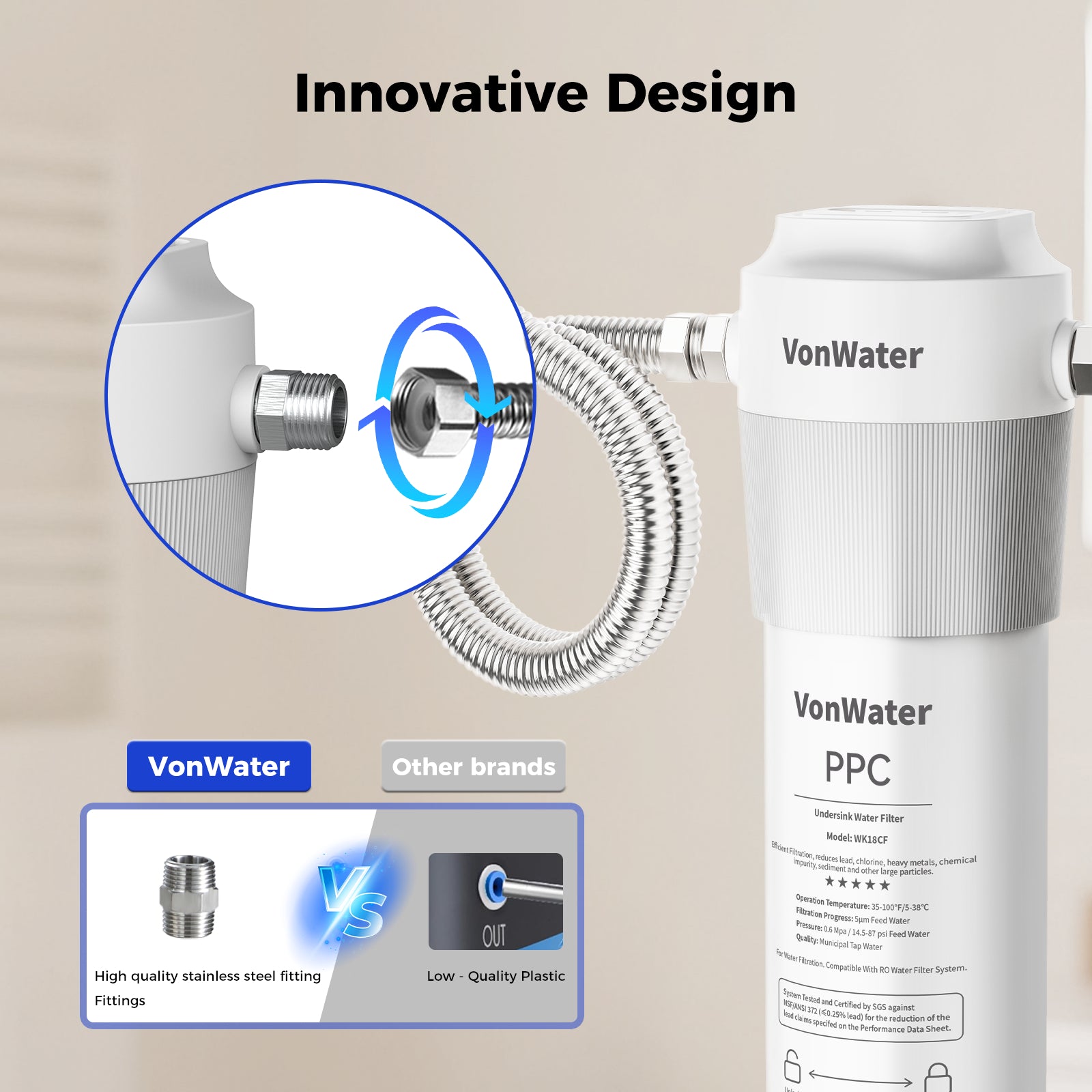 18000Gallon Under Sink Water Filter With Extra Cartridge