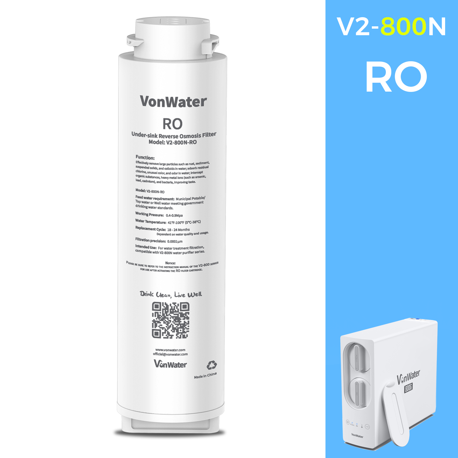 Replacement RO Filter For V2-800N | VonWater Filter Cartridge