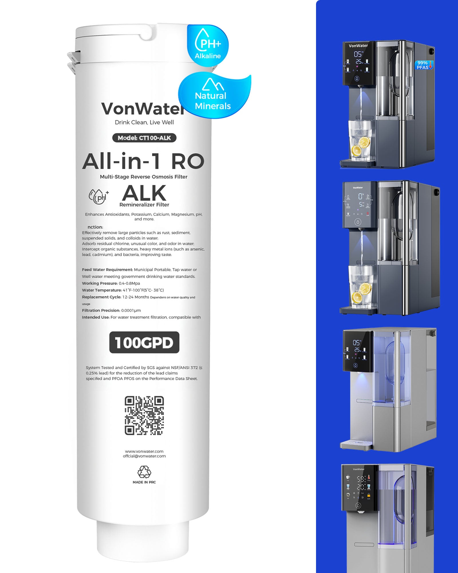 Alkaline Mineral Replacement Filter Cartridge For CT910/CT910G Series