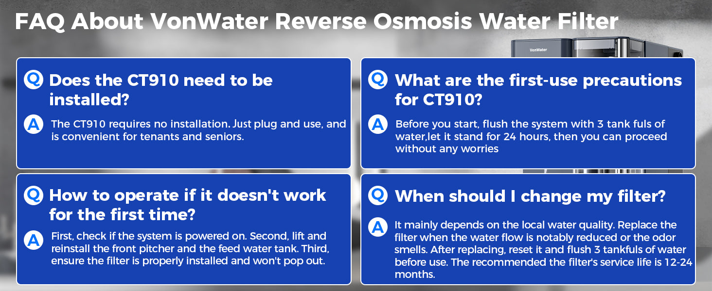 FAQ about vonwater reverse osmosis water filter