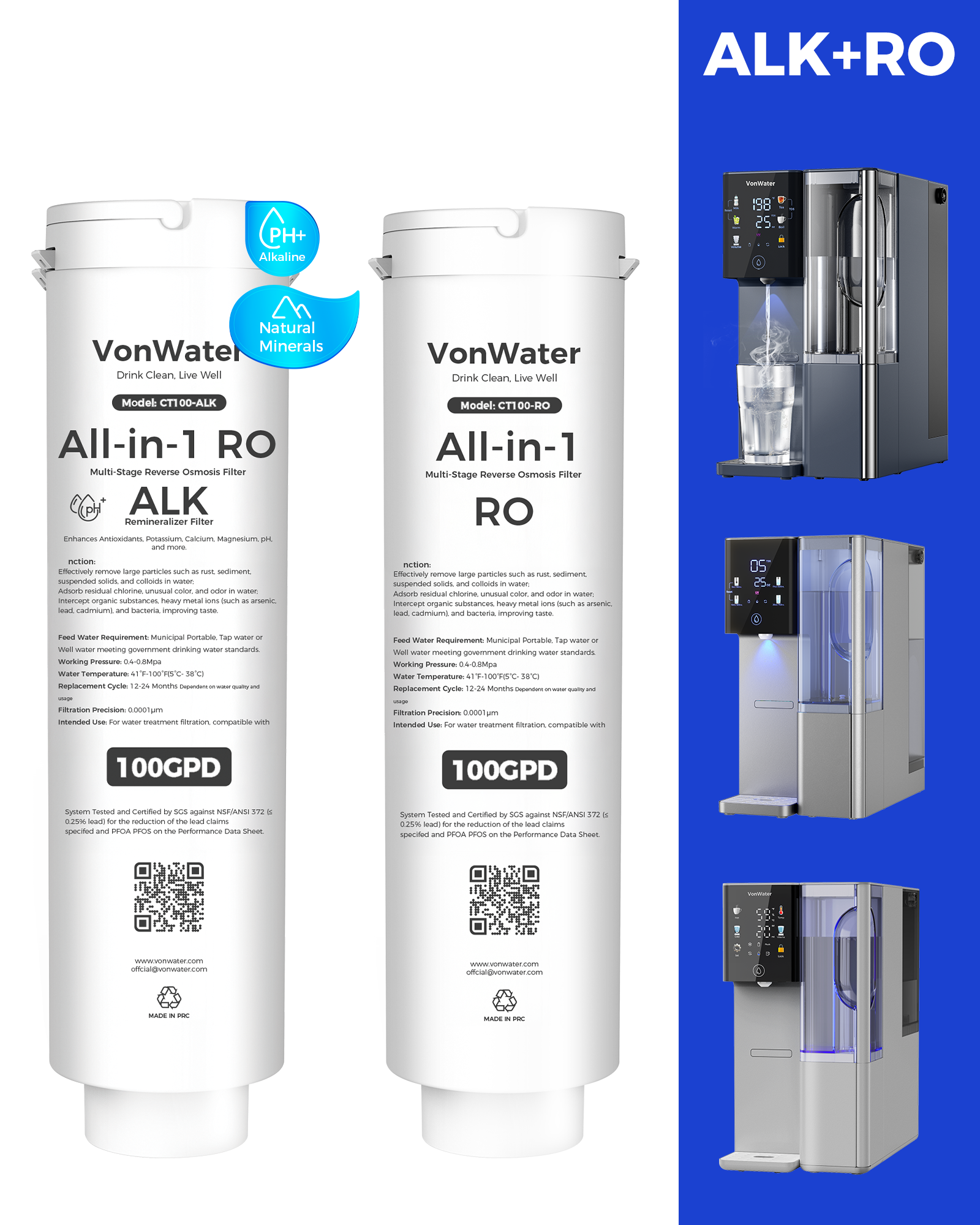 Pre-Sales! Alkaline RO Filter with Standard RO Filter Combo for CT910&C5