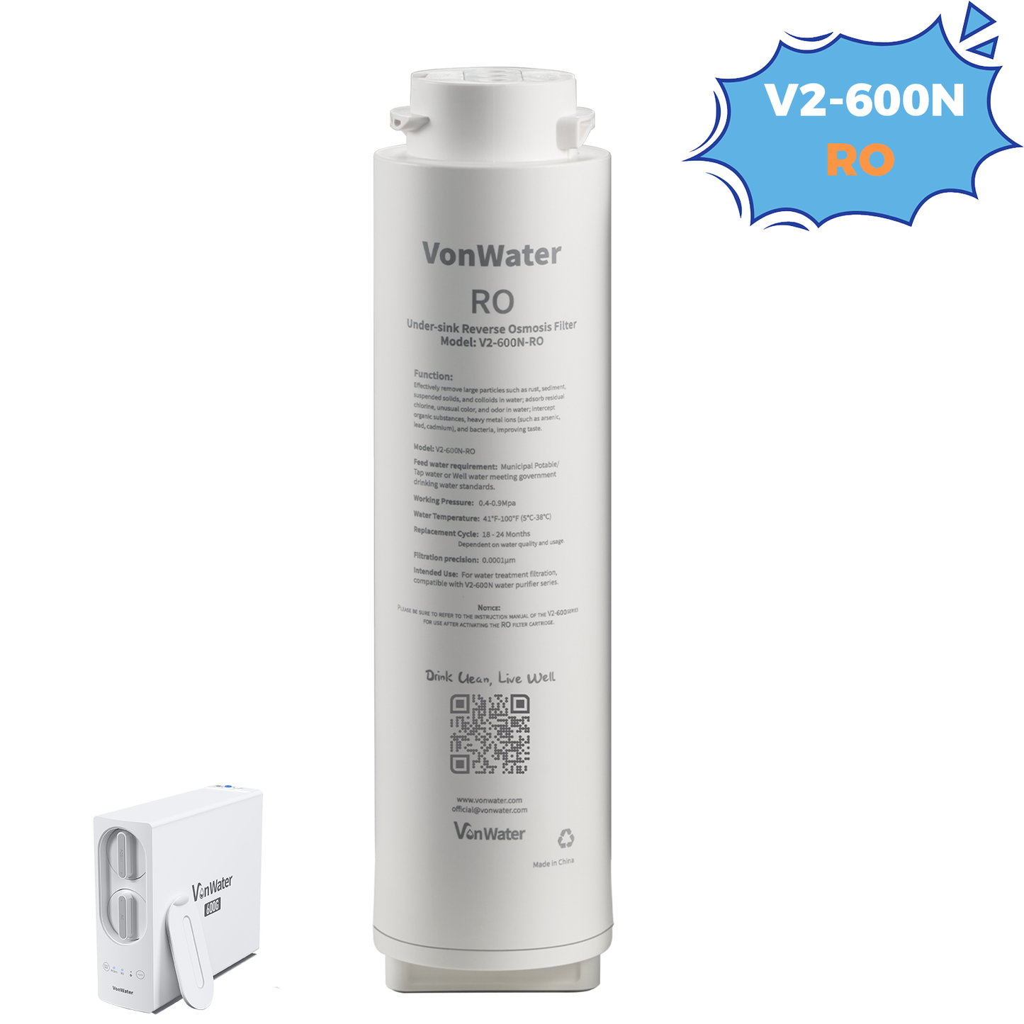 Replacement RO Filter For V2-600N | VonWater Filter Cartridge