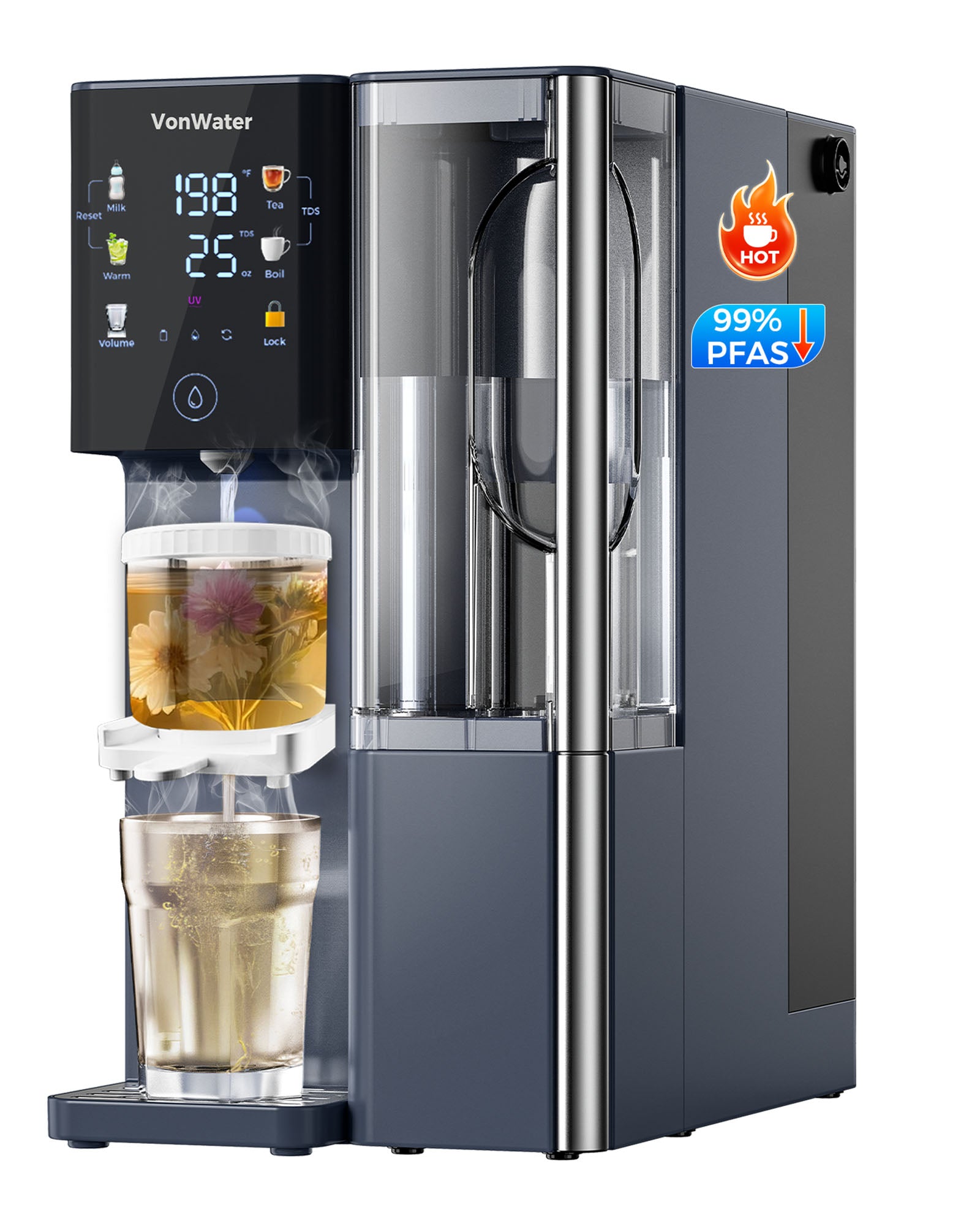 CT910H Instant Hot Countertop RO System With Tea Infuser | VonWater