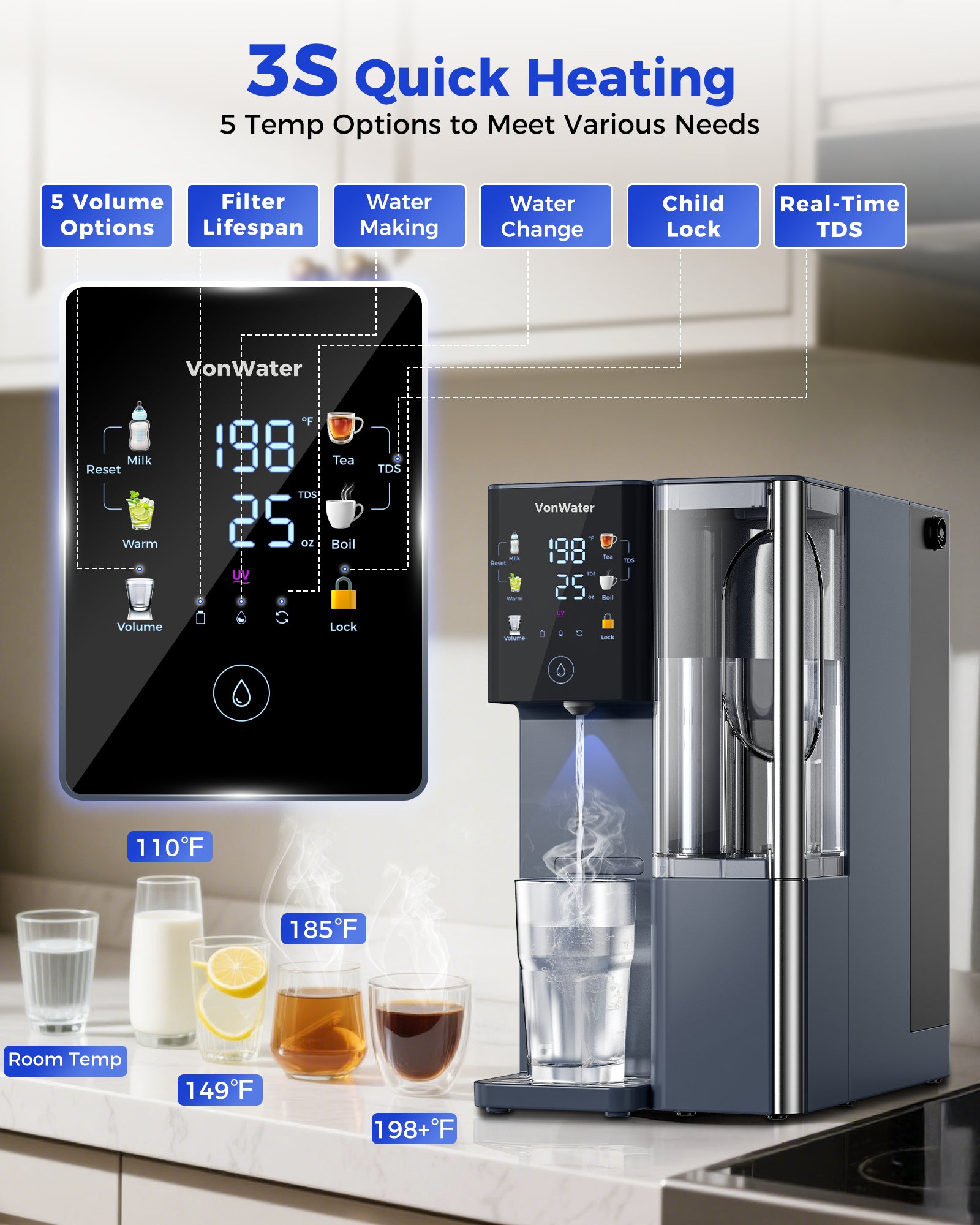 VonWater CT910H 3S quick heating ro system