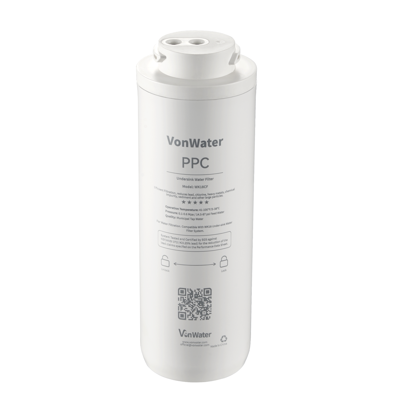 Replacement PPC Filter for WK18| VonWater Filter Cartridge