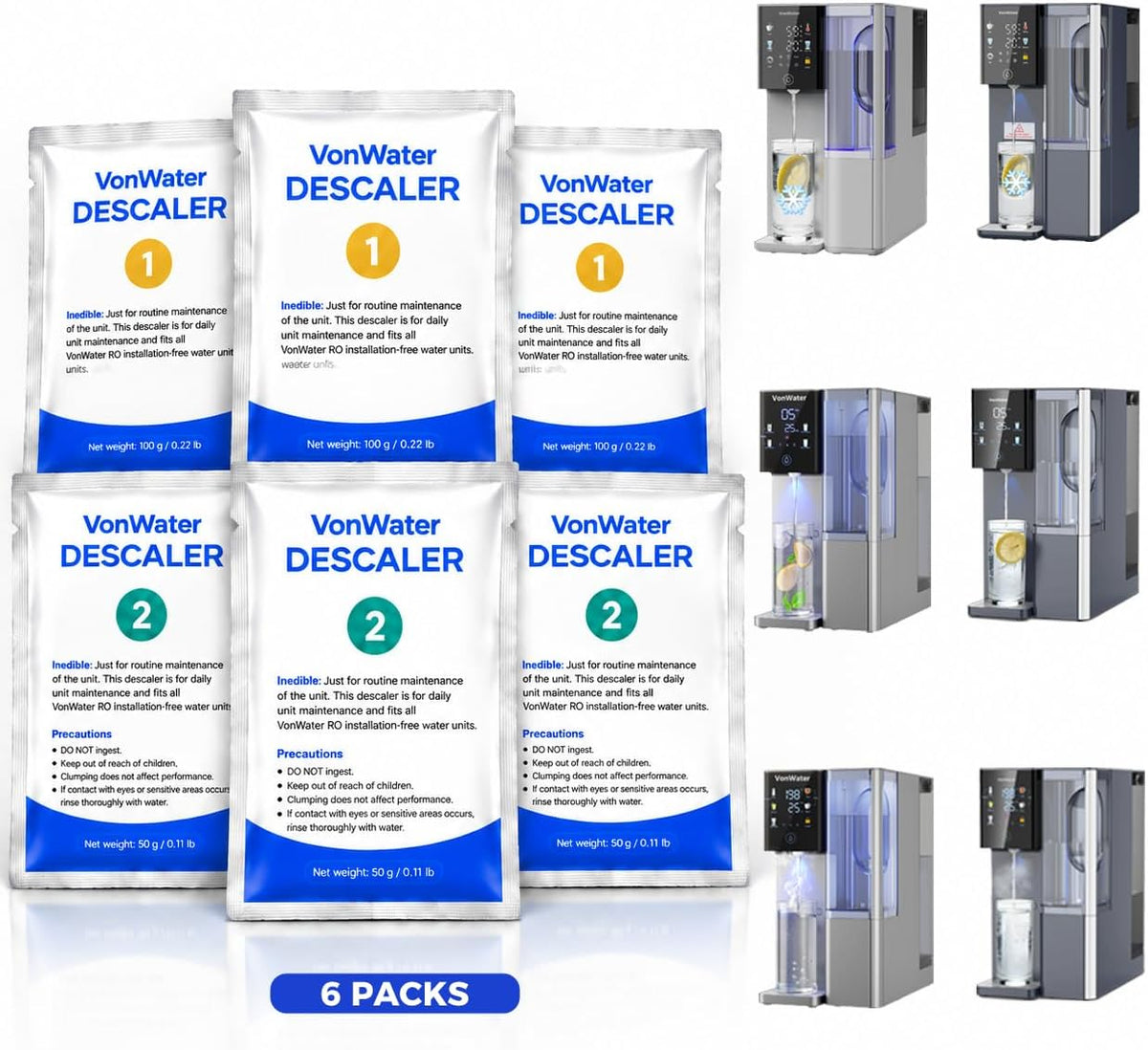 Descaler 6 Individually Packed with Citric Acid & Baking Soda