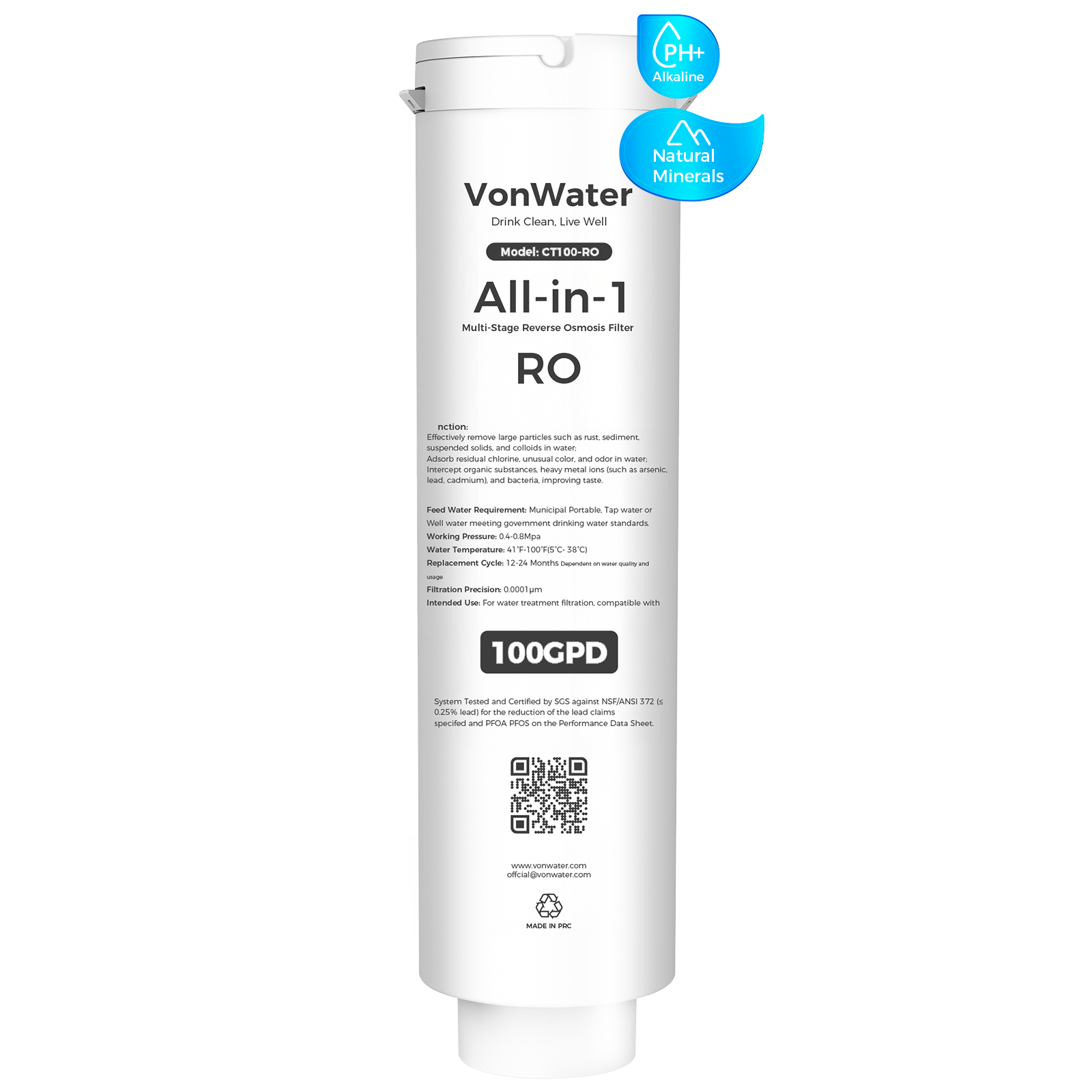 Pre-Sales, Alkaline Mineral Replacement Filter Cartridge For CT910/CT910G Series
