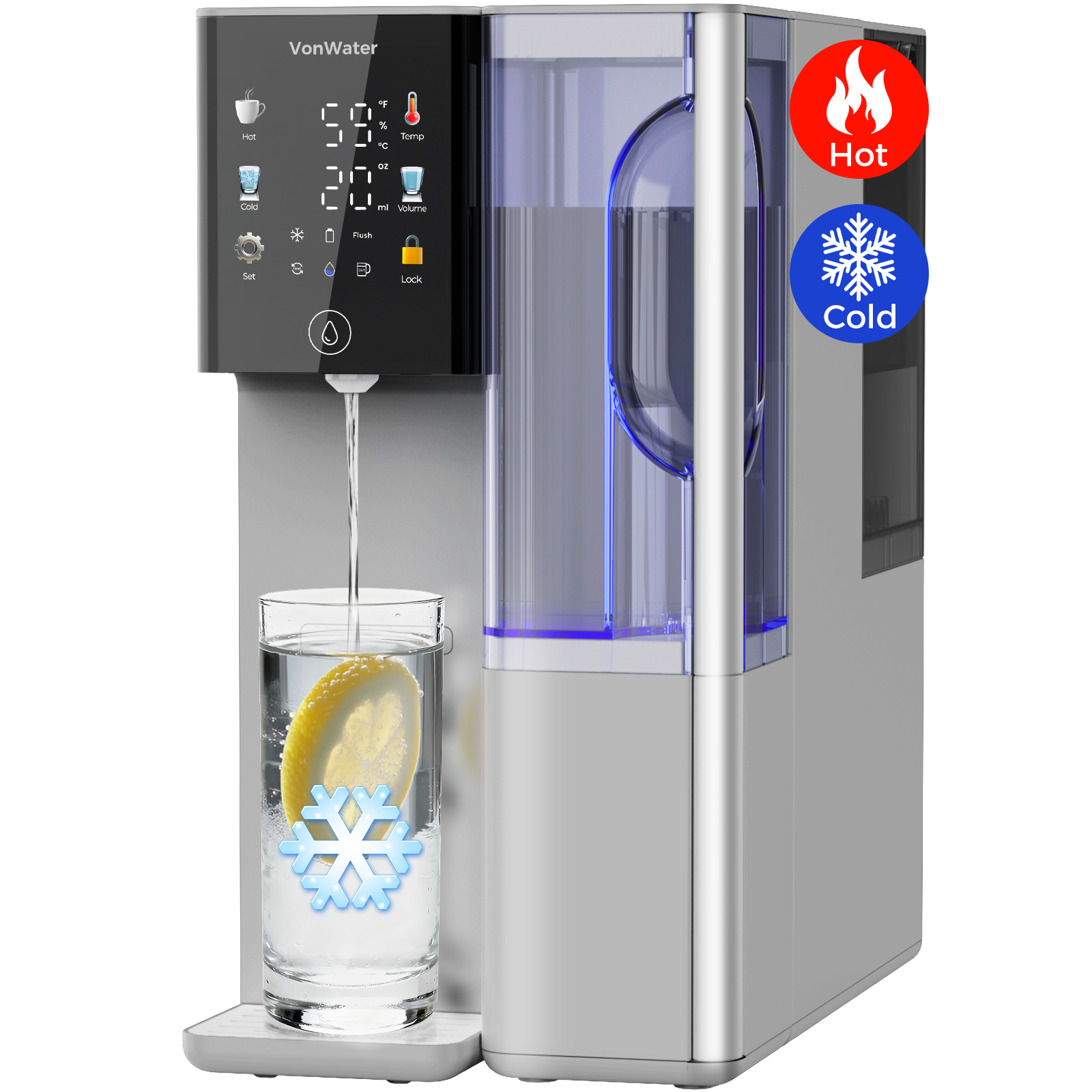 Pre-Sales! C5 Cold & Instant Hot Countertop Reverse Osmosis System | VonWater