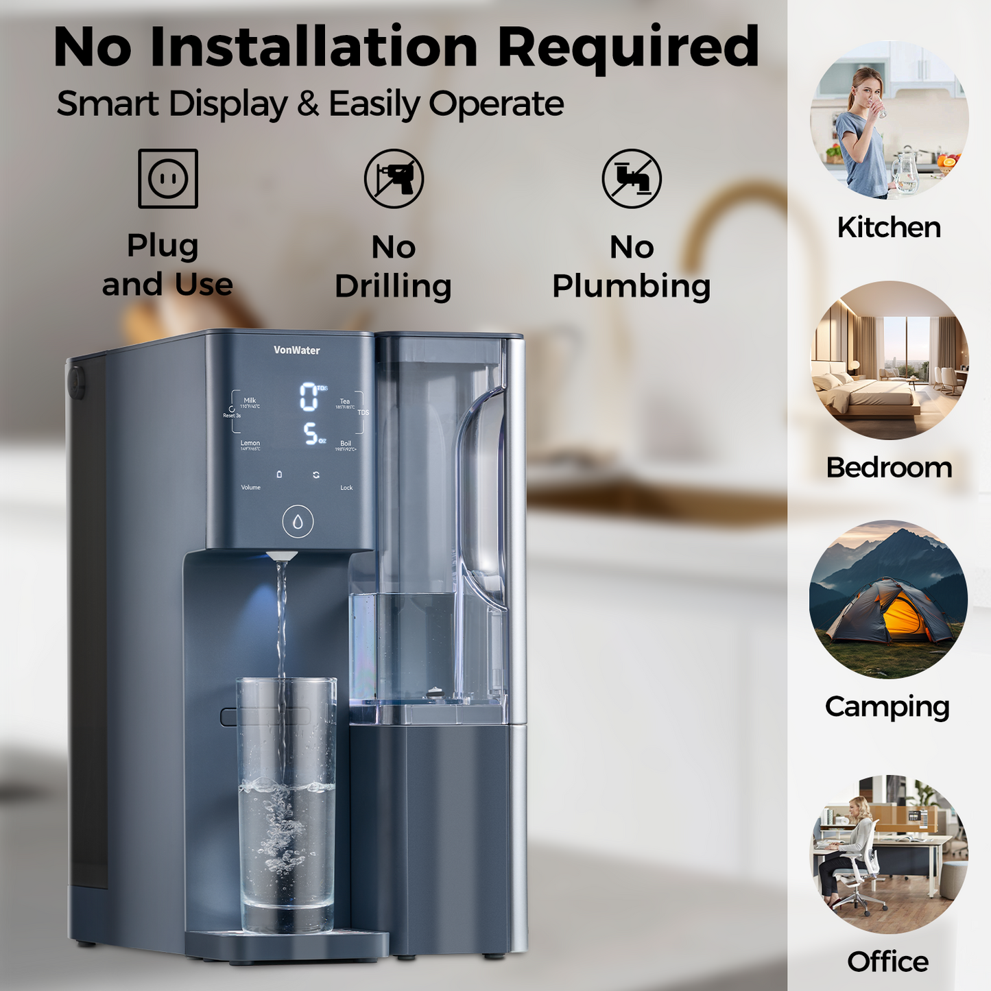 CT910 Countertop Reverse Osmosis Water Filter System 100GDP | VonWater