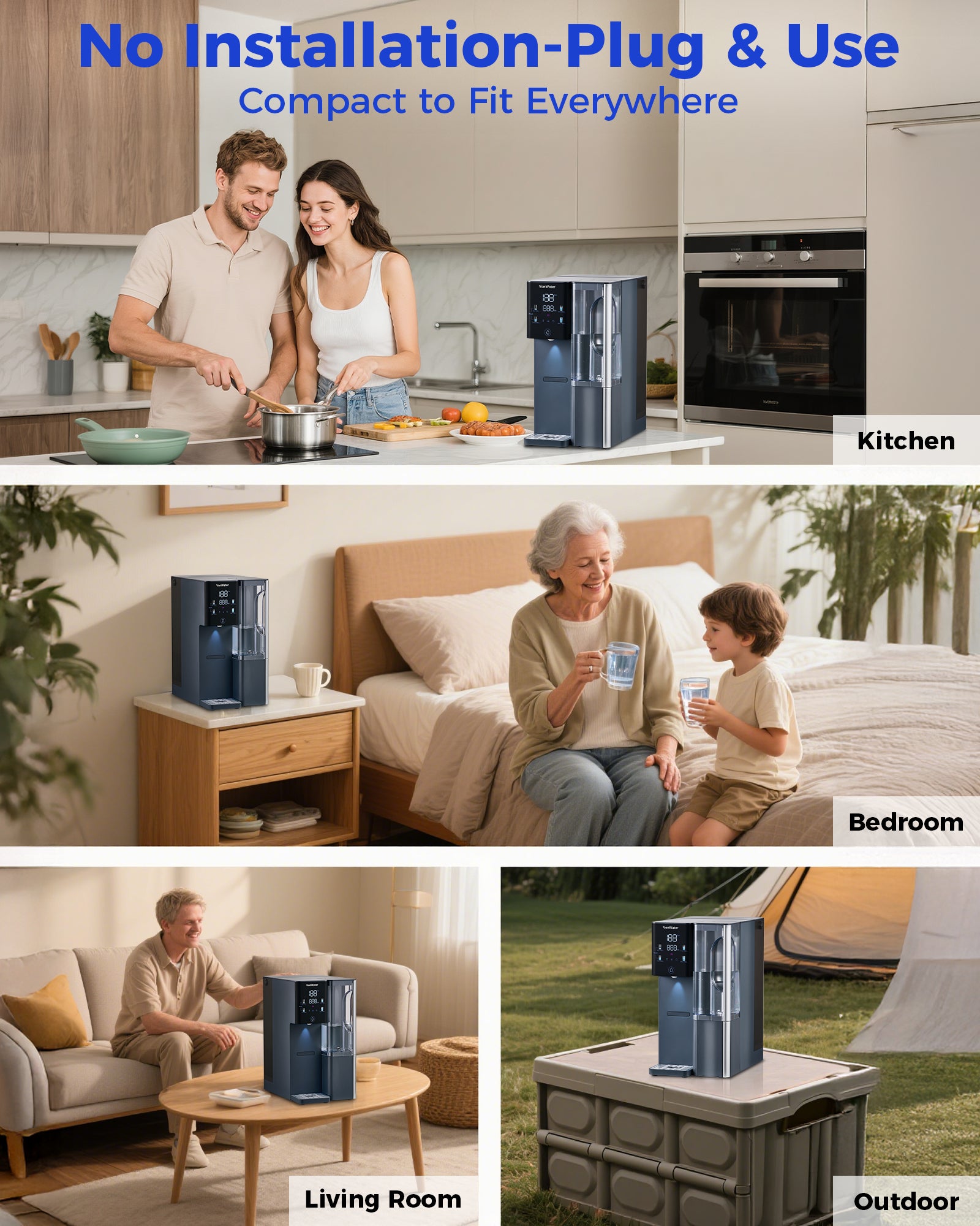 plug and play compact reverse osmosis water filter countertop