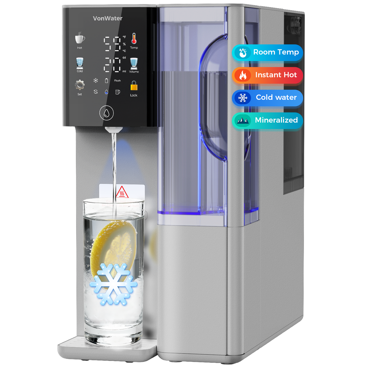 reverse osmosis water filter system alkaline gray