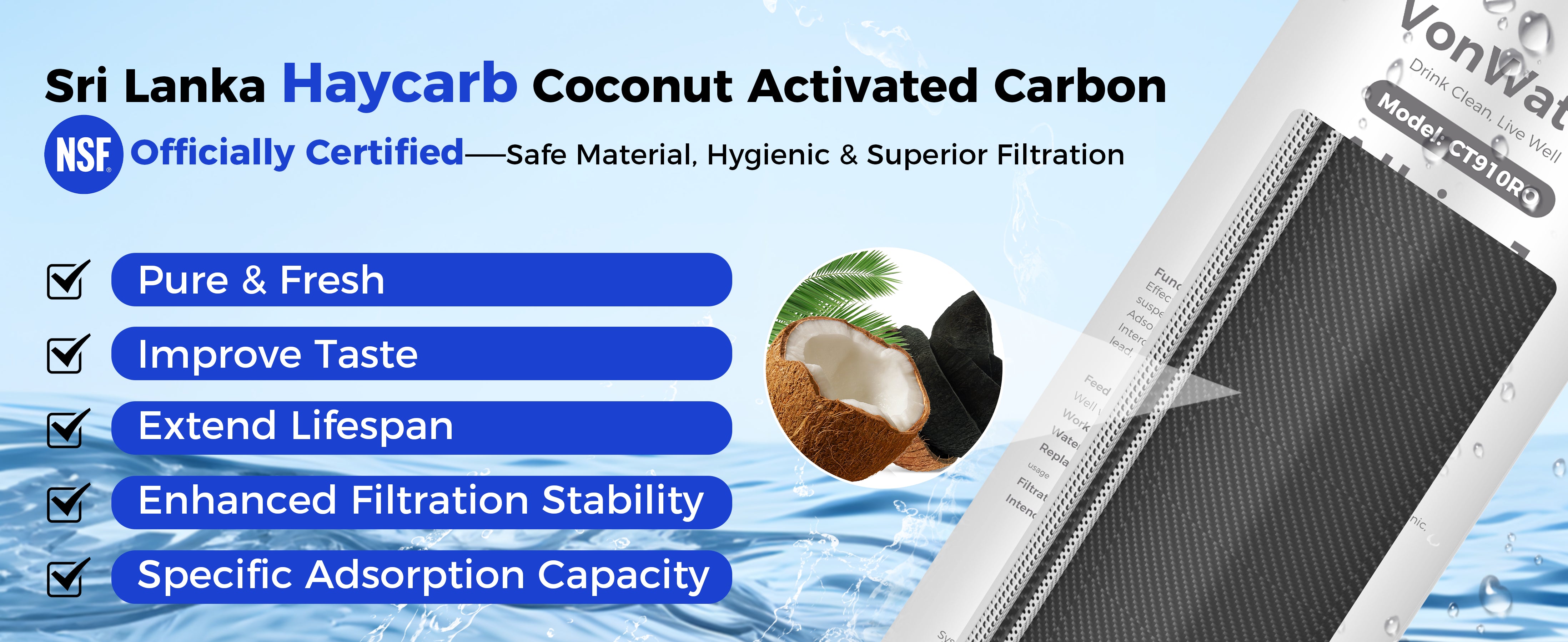 sri lanka haycarb coconut activated carbon enhance tasting, pure and fresh ro water