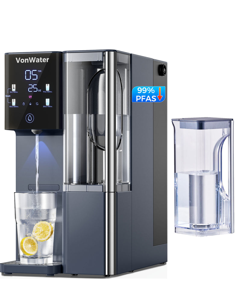 vonwater countertop reverse osmosis water filter system with extra pitcher