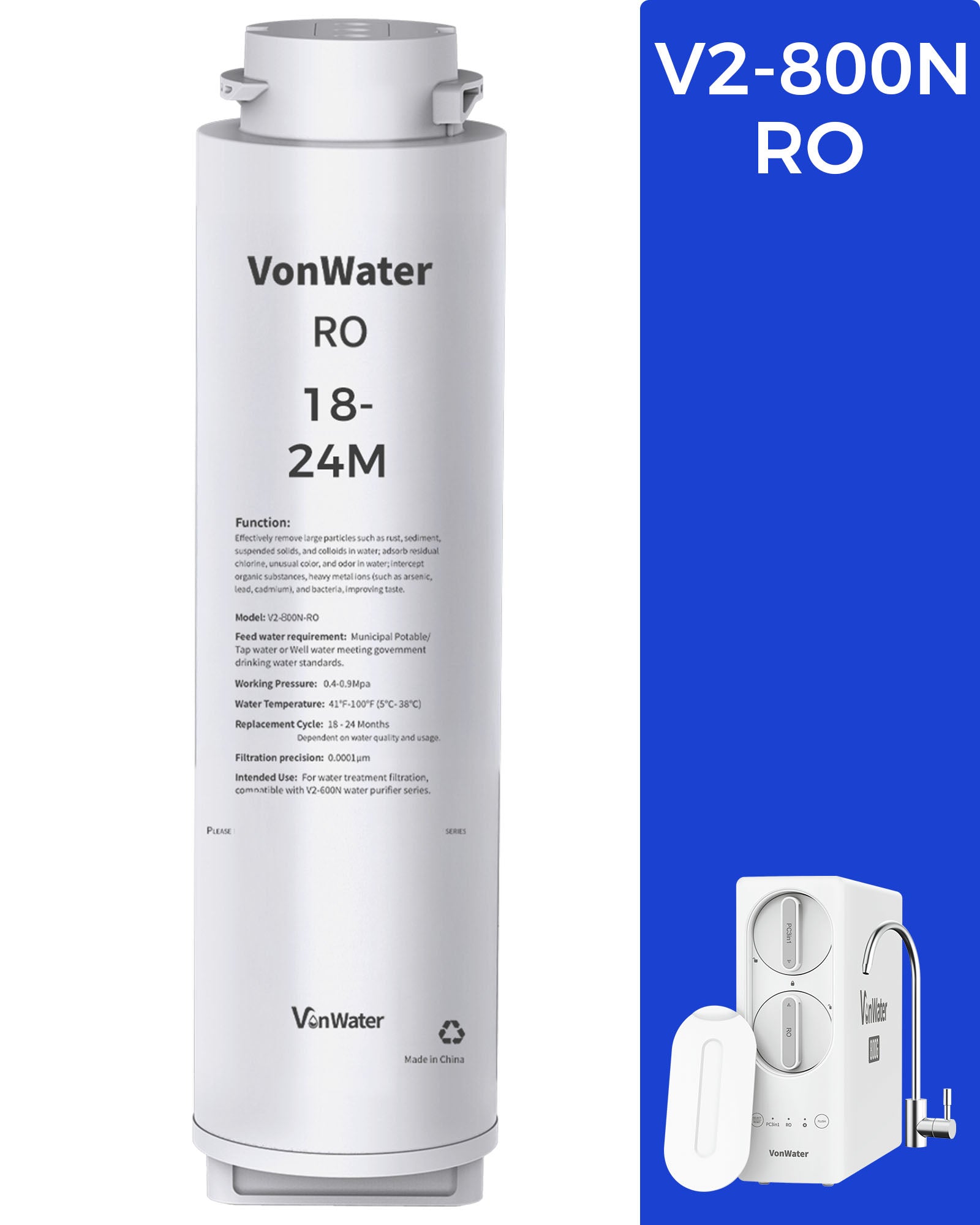Replacement RO Filter For V2-800N | VonWater Filter Cartridge